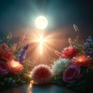 mensagem de boa noite evangélica com flores