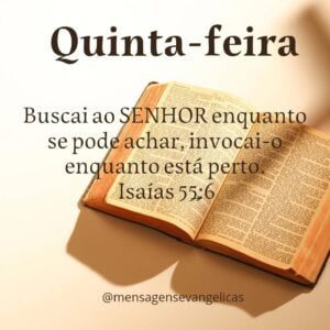 mensagem evangelica quinta feira